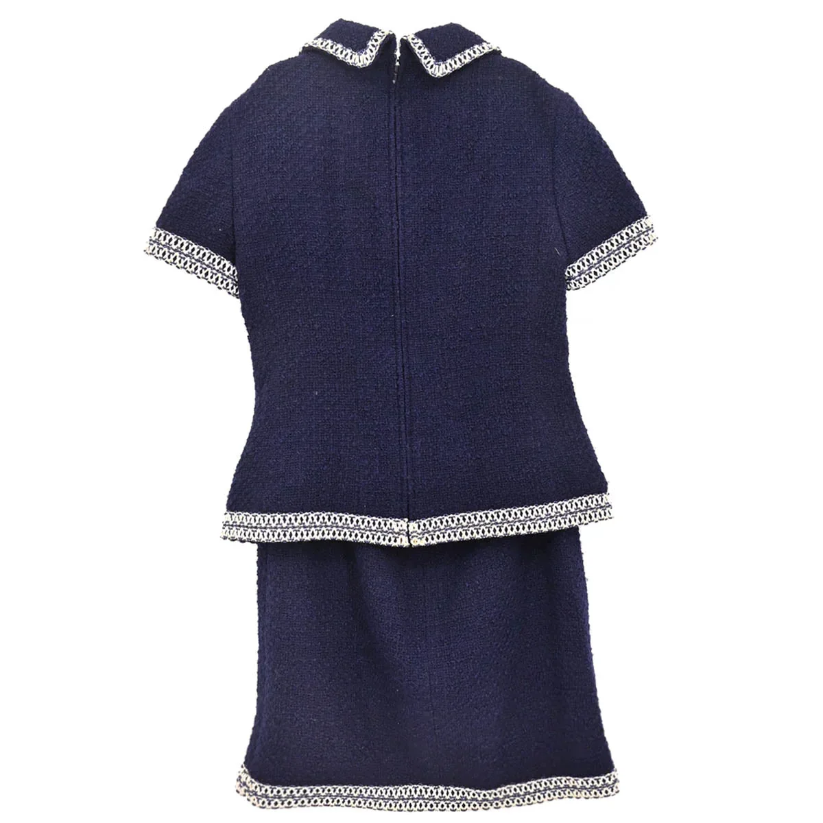 Chanel Setup Suit Jacket Skirt Navy - Image 2