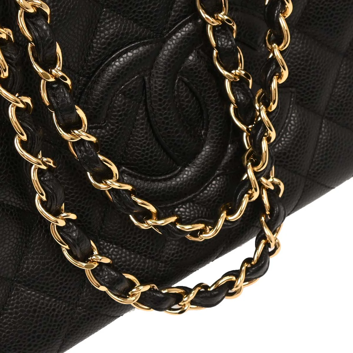 Chanel Black Caviar Petite Timeless Tote PTT Chain Handbag - Image 3