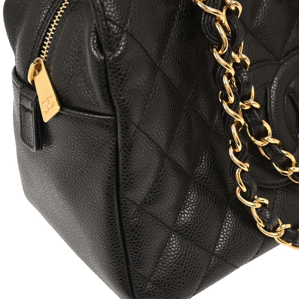Chanel Black Caviar Petite Timeless Tote PTT Chain Handbag - Image 4