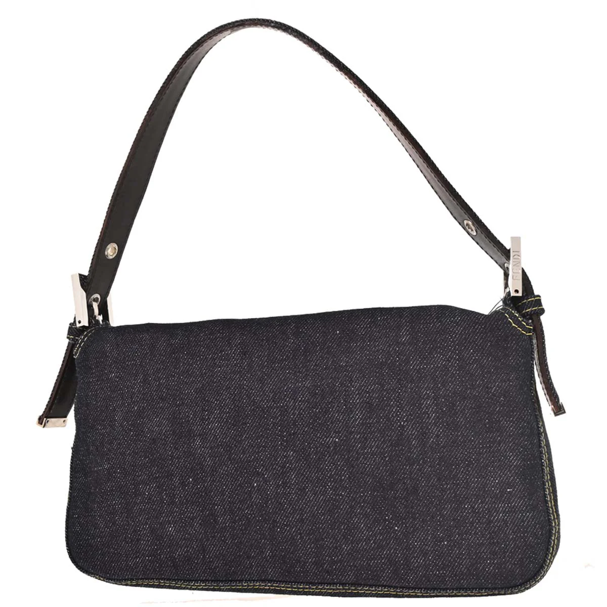 Fendi Navy Denim Baguette Handbag - Image 2