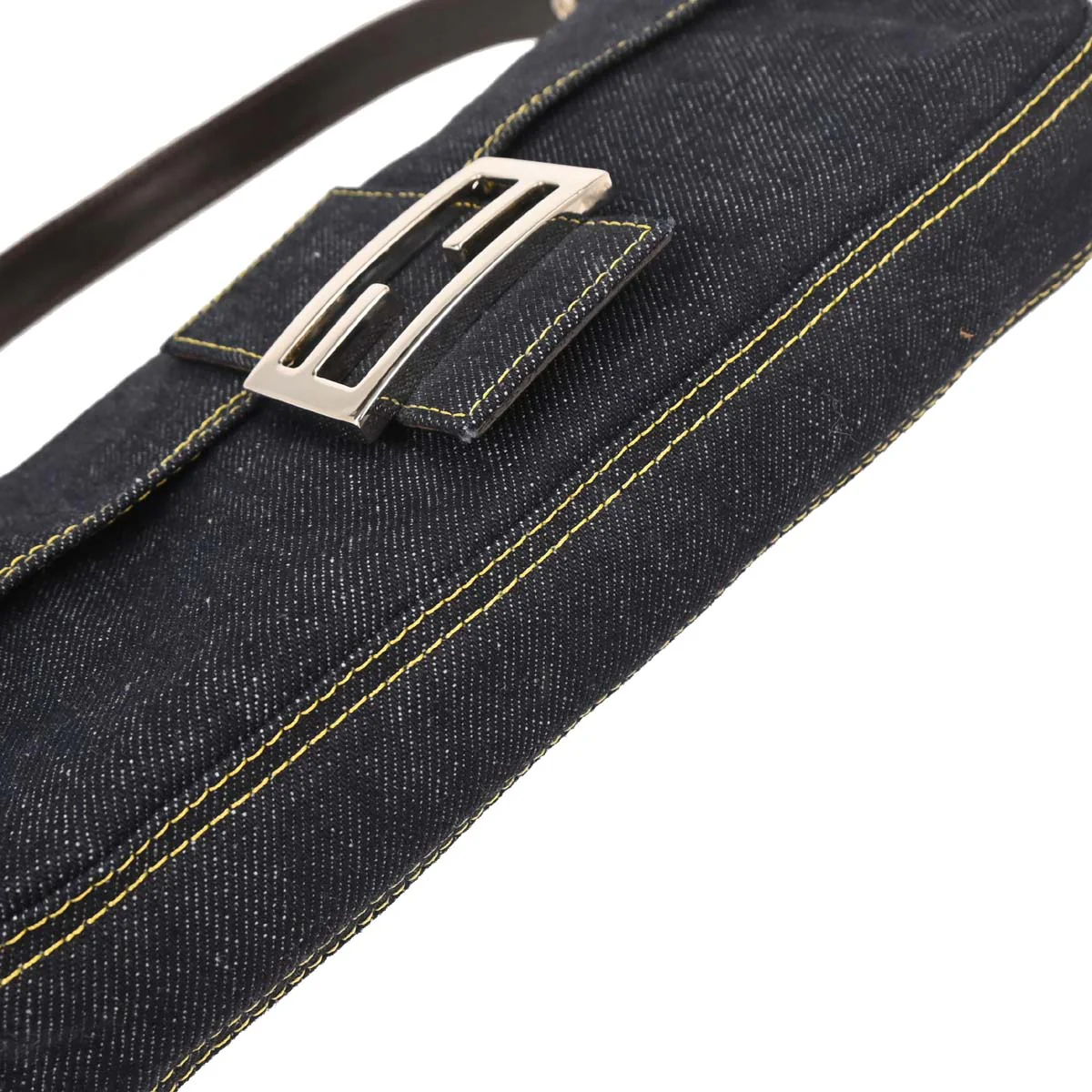 Fendi Navy Denim Baguette Handbag - Image 3