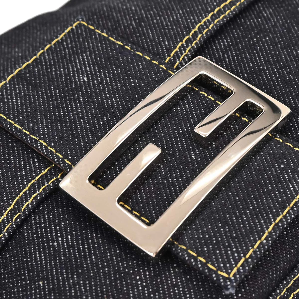 Fendi Navy Denim Baguette Handbag - Image 4