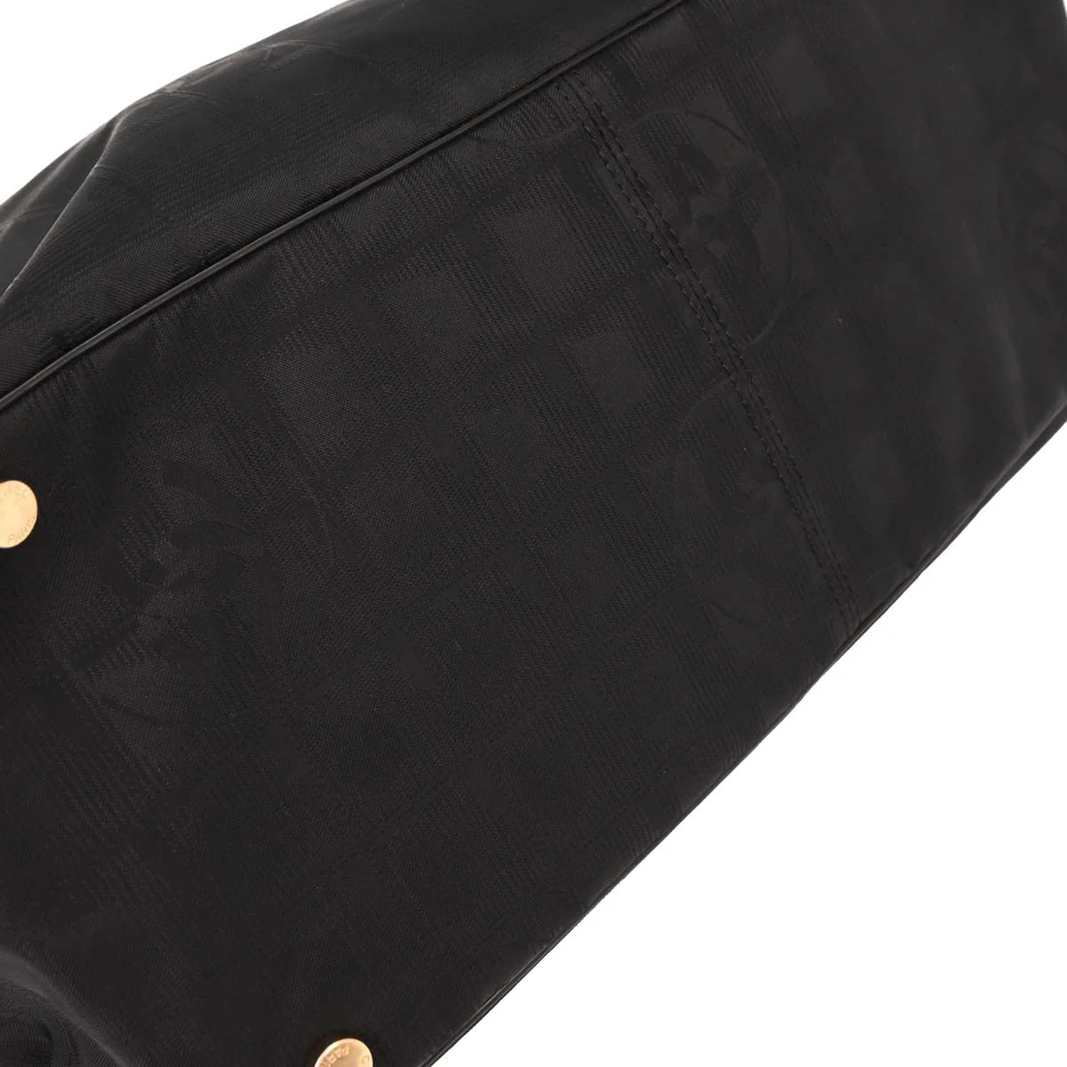 Chanel 2003-2004 Black Jacquard Nylon New Travel Line Tote Handbag - Image 4