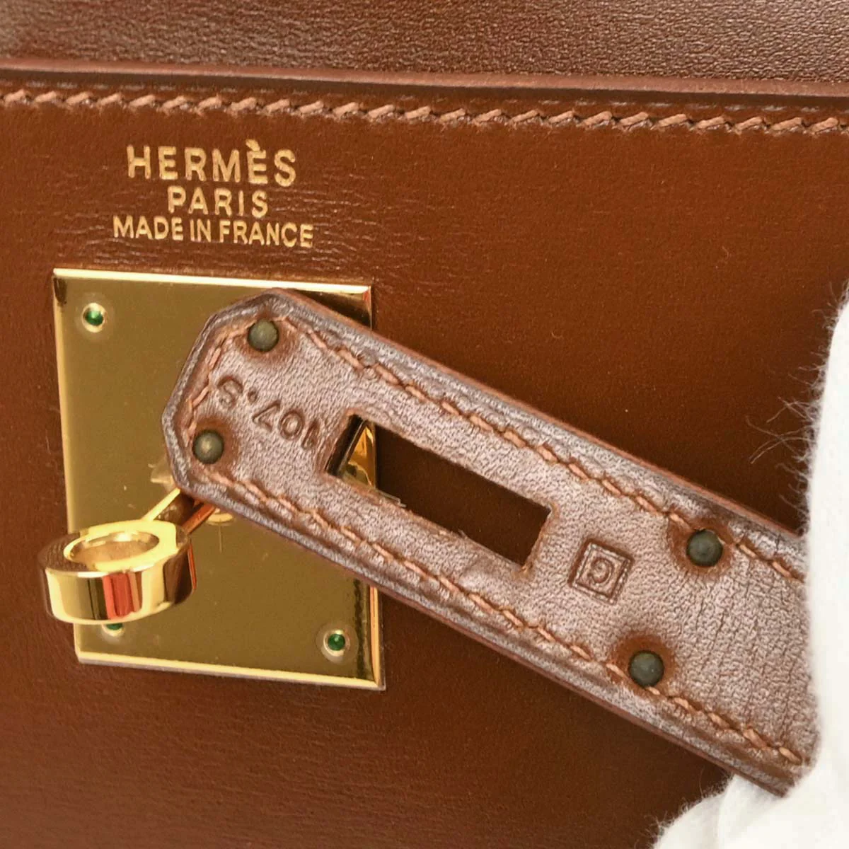 Hermes Fauve Box Calf Kelly 32 Retourne 2way Shoulder Handbag - Image 10