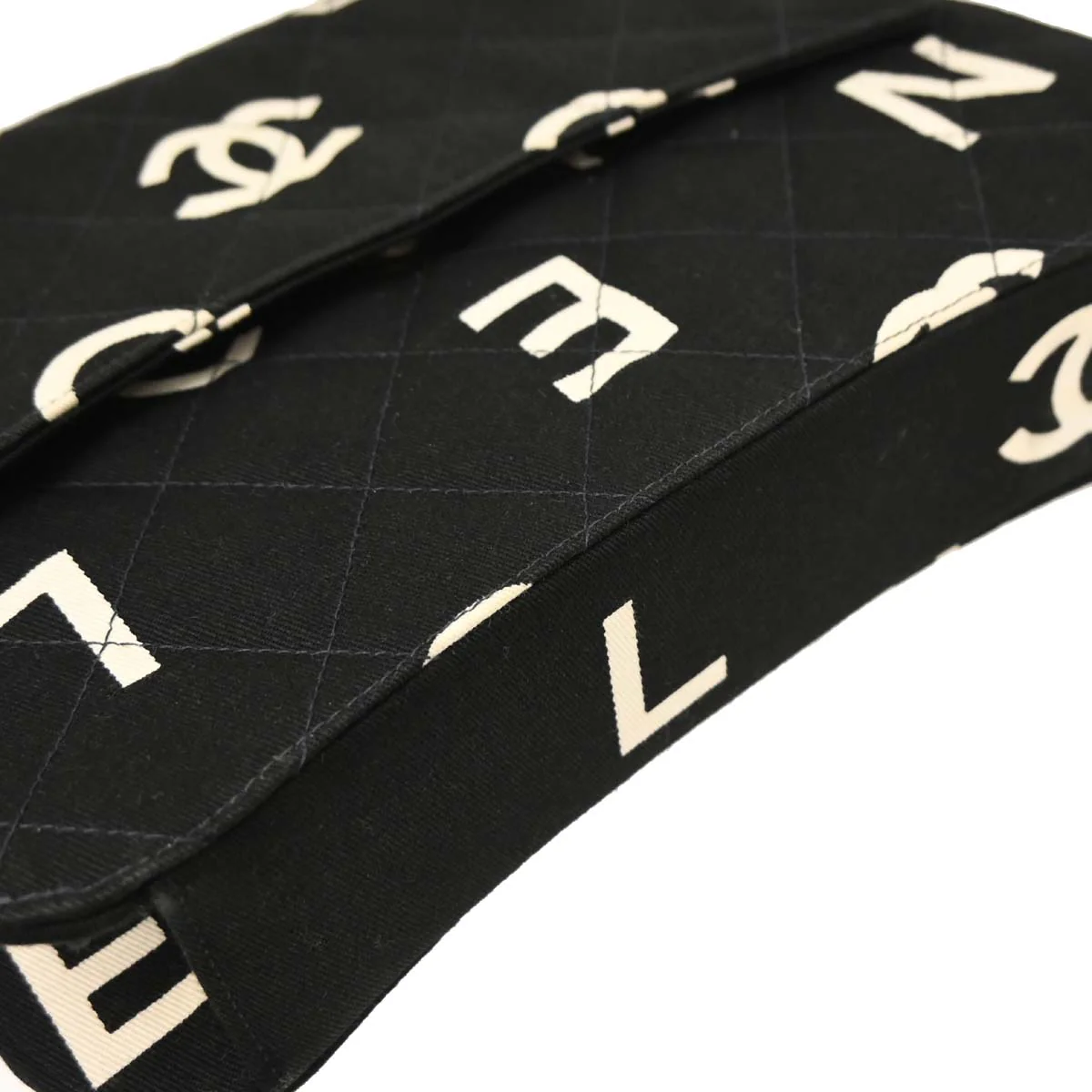 Chanel 1996-1997 Black Cotton Handbag - Image 3