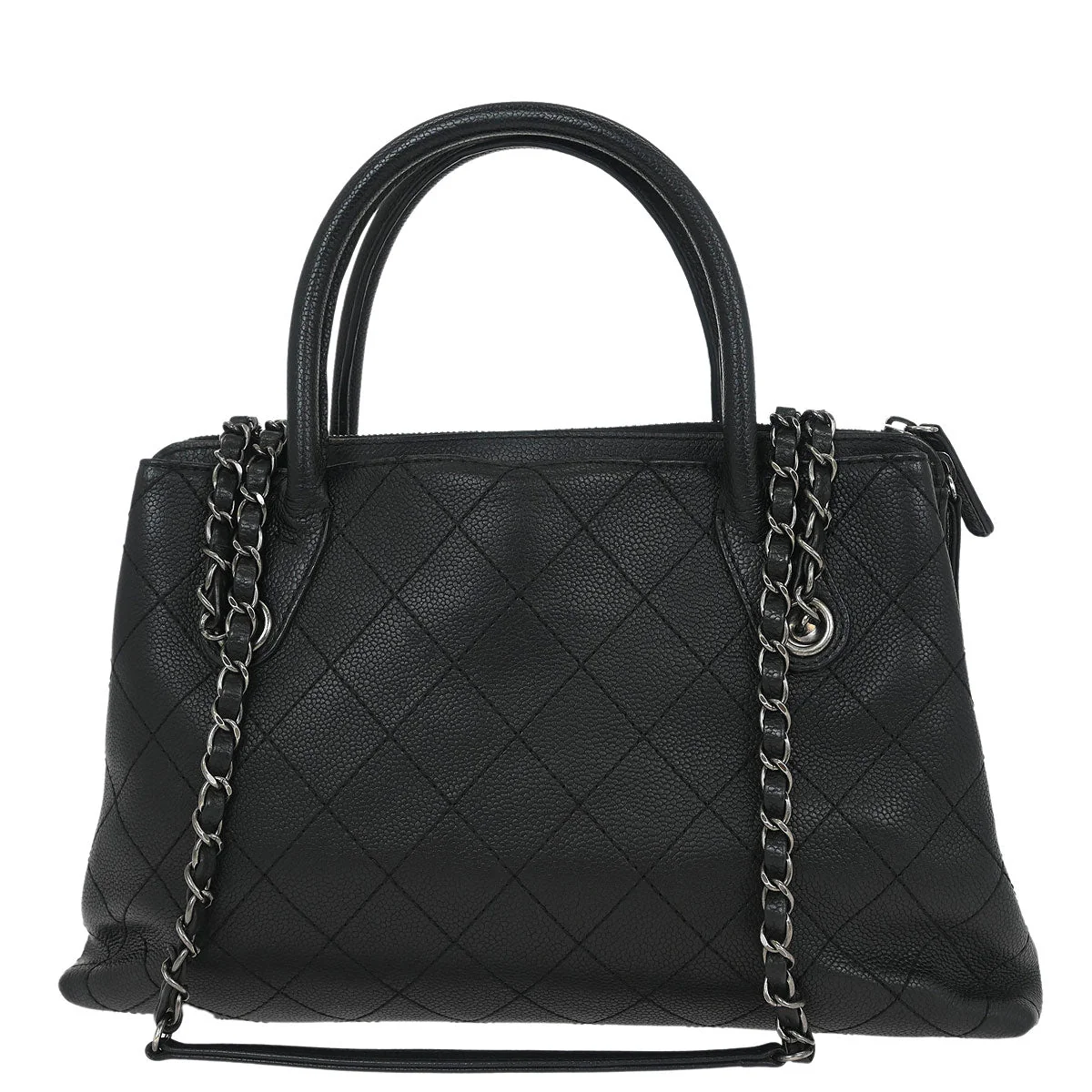 Chanel 2016-2017 Black Caviar Urban Shopping Tote 2way Shoulder Handbag - Image 2