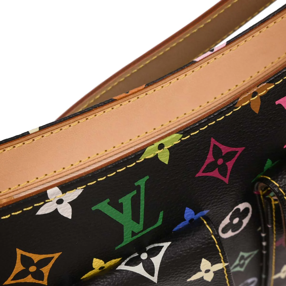 Louis Vuitton 2006 Black Monogram Multicolor Lodge GM M40052 - Image 7