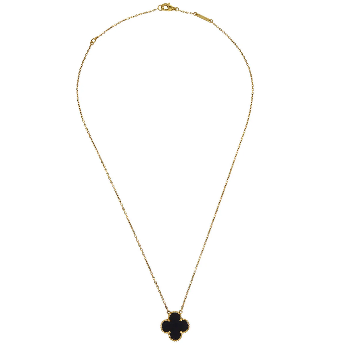 Van Cleef & Arpels Alhambra Pendant Necklace Onyx Au750 - Image 2