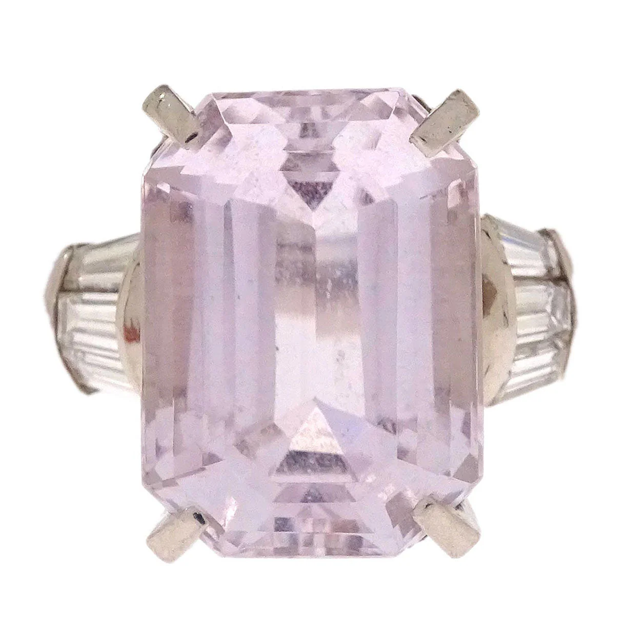 Ring Pt900 Silver Pink Sapphire Diamond #52