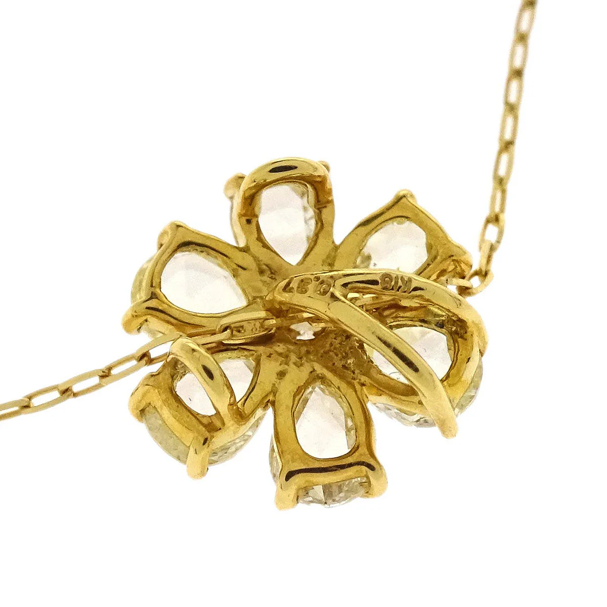 Pendant Necklace 18K Diamond Gold - Image 3