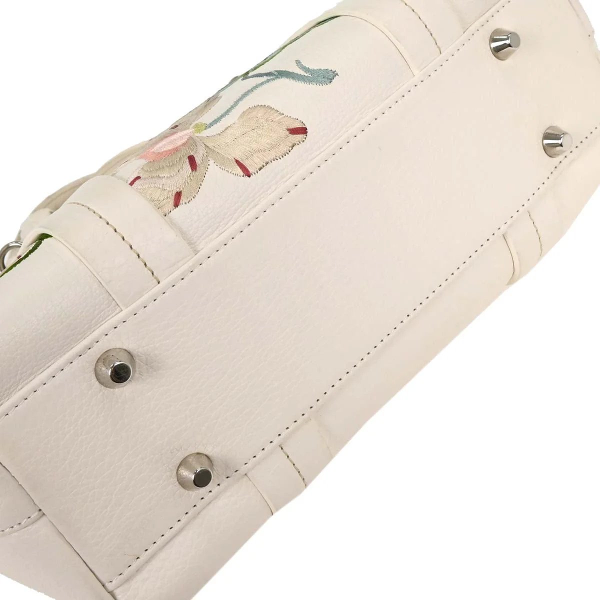 Christian Dior White Floral Embroidered Tote Bag - Image 5