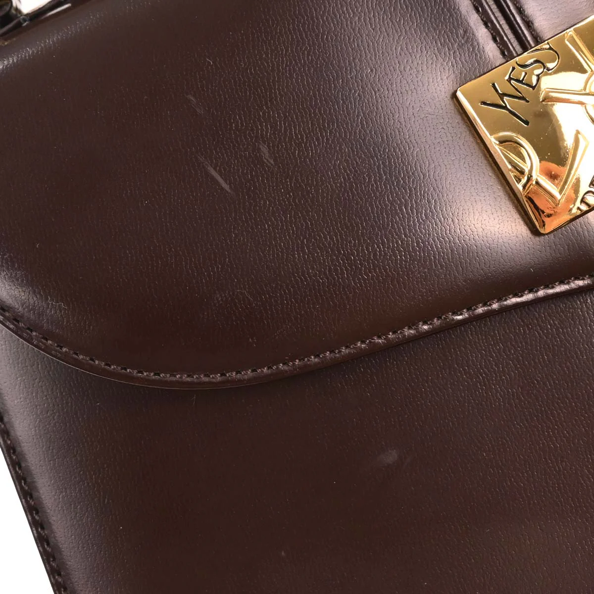 Yves Saint Laurent Brown Handbag - Image 4