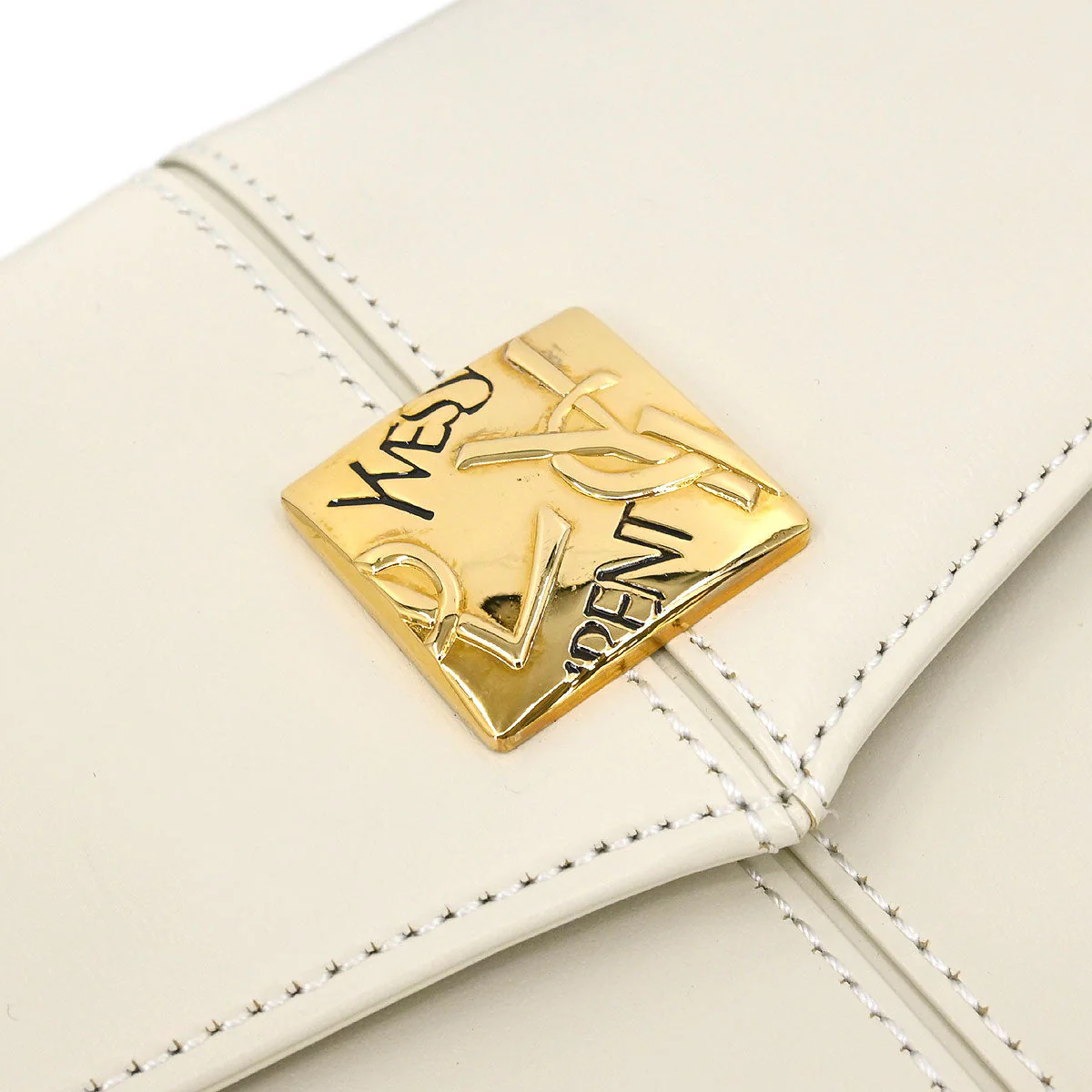 Yves Saint Laurent White 2way Shoulder Handbag - Image 4