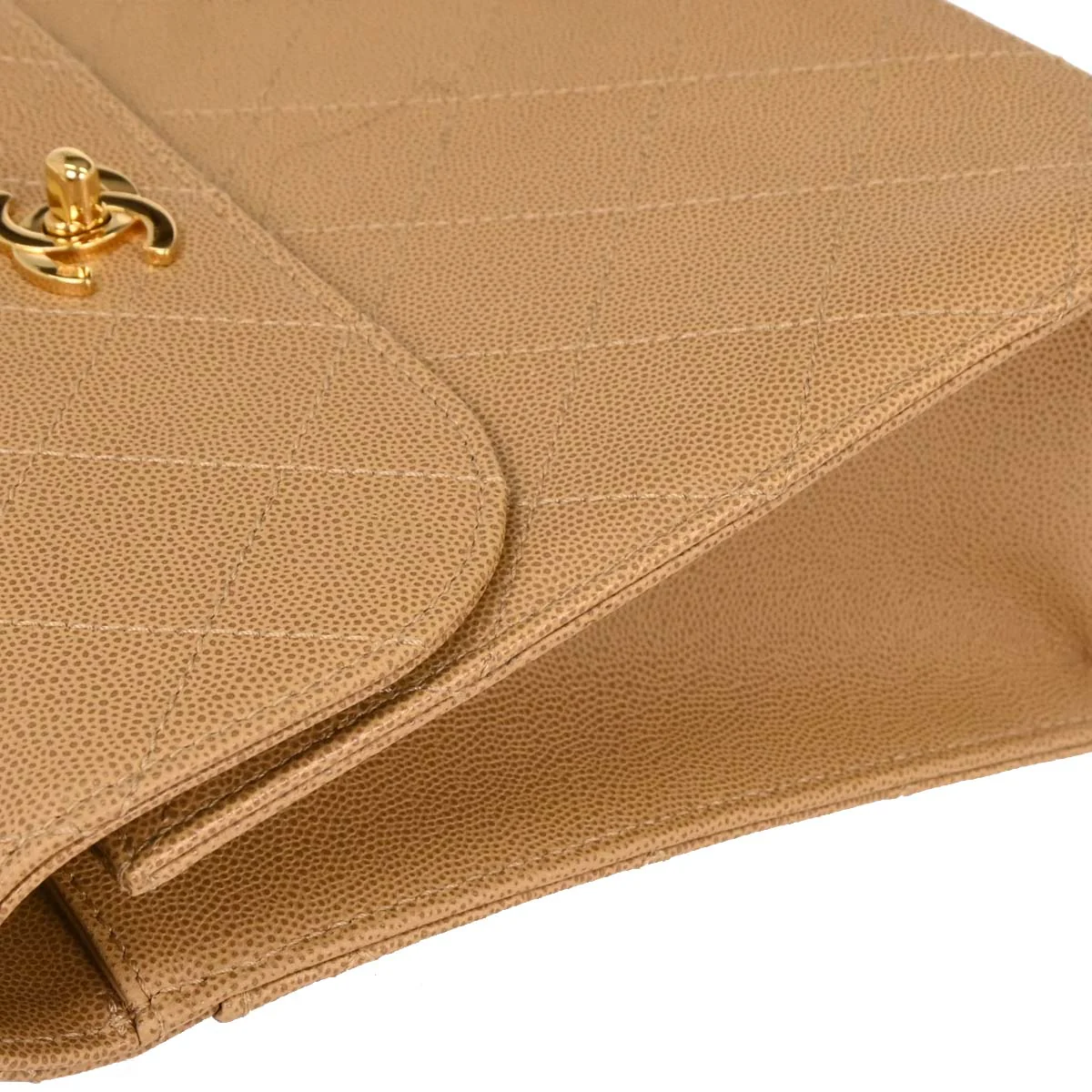 Chanel Beige Caviar Handbag - Image 3