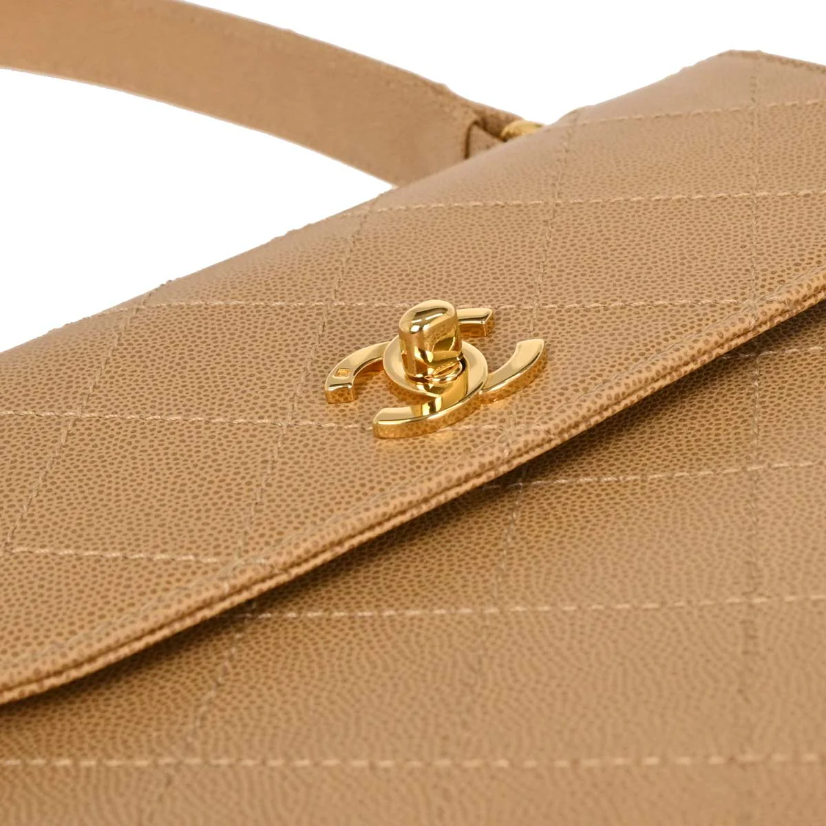 Chanel Beige Caviar Handbag - Image 4