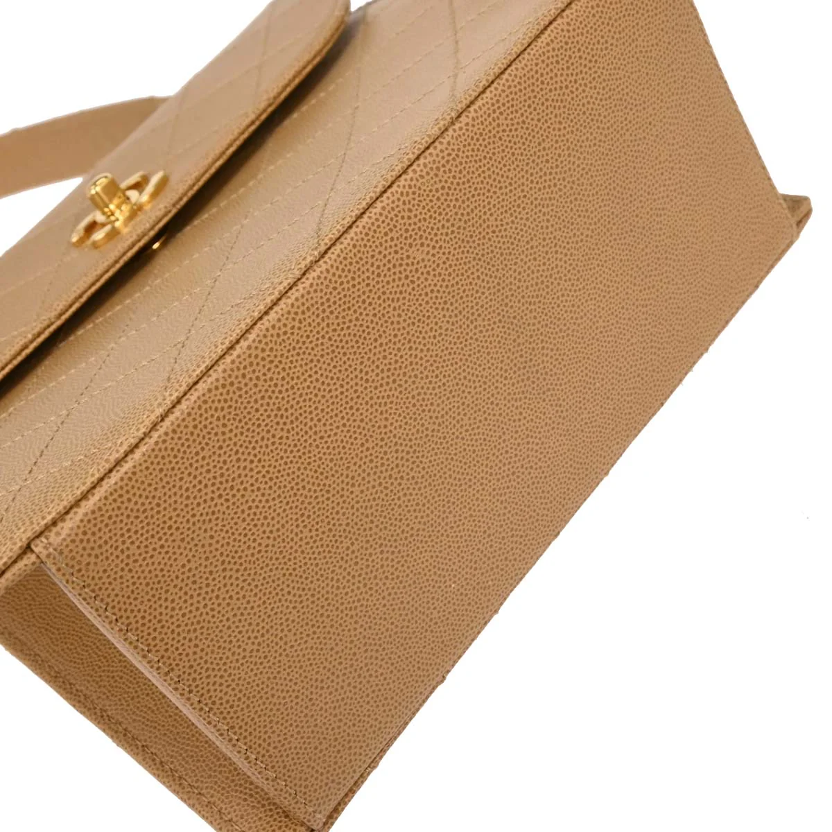 Chanel Beige Caviar Handbag - Image 5