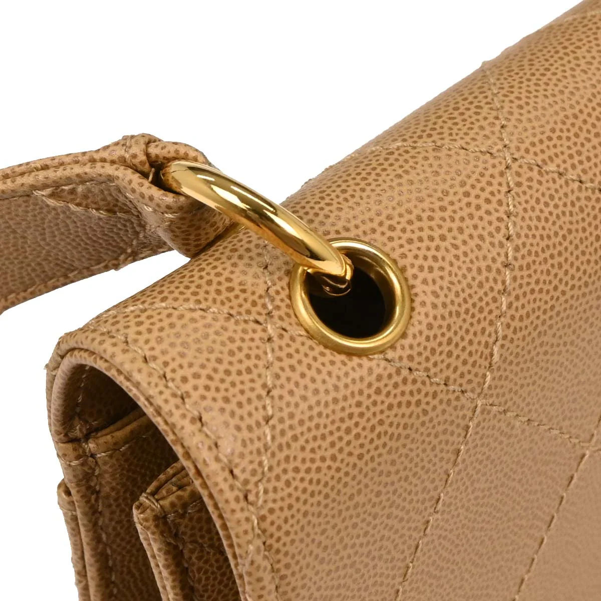 Chanel Beige Caviar Handbag - Image 6