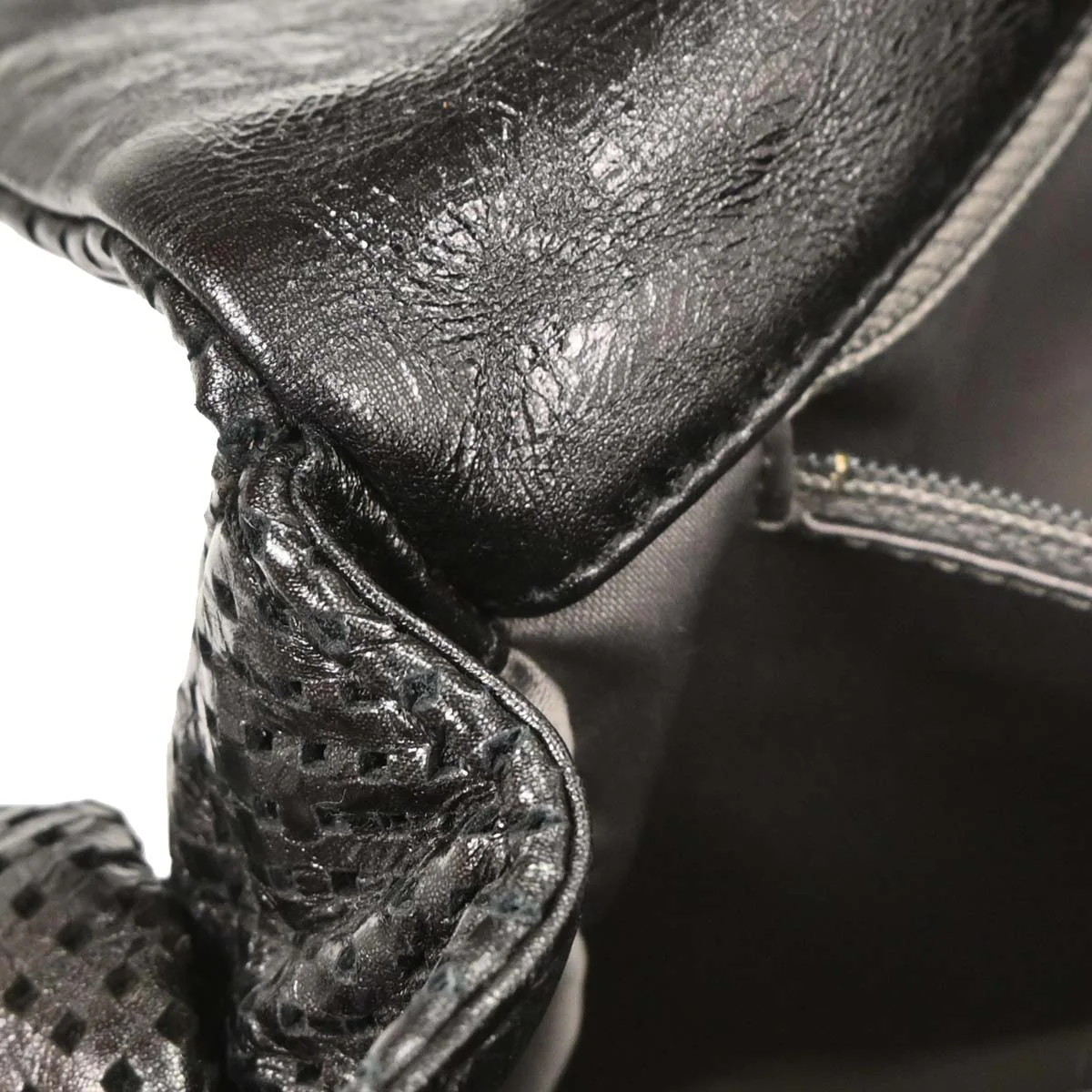 Chanel 2008-2009 Black Perforated Lambskin Flap Shoulder Bag - Image 10