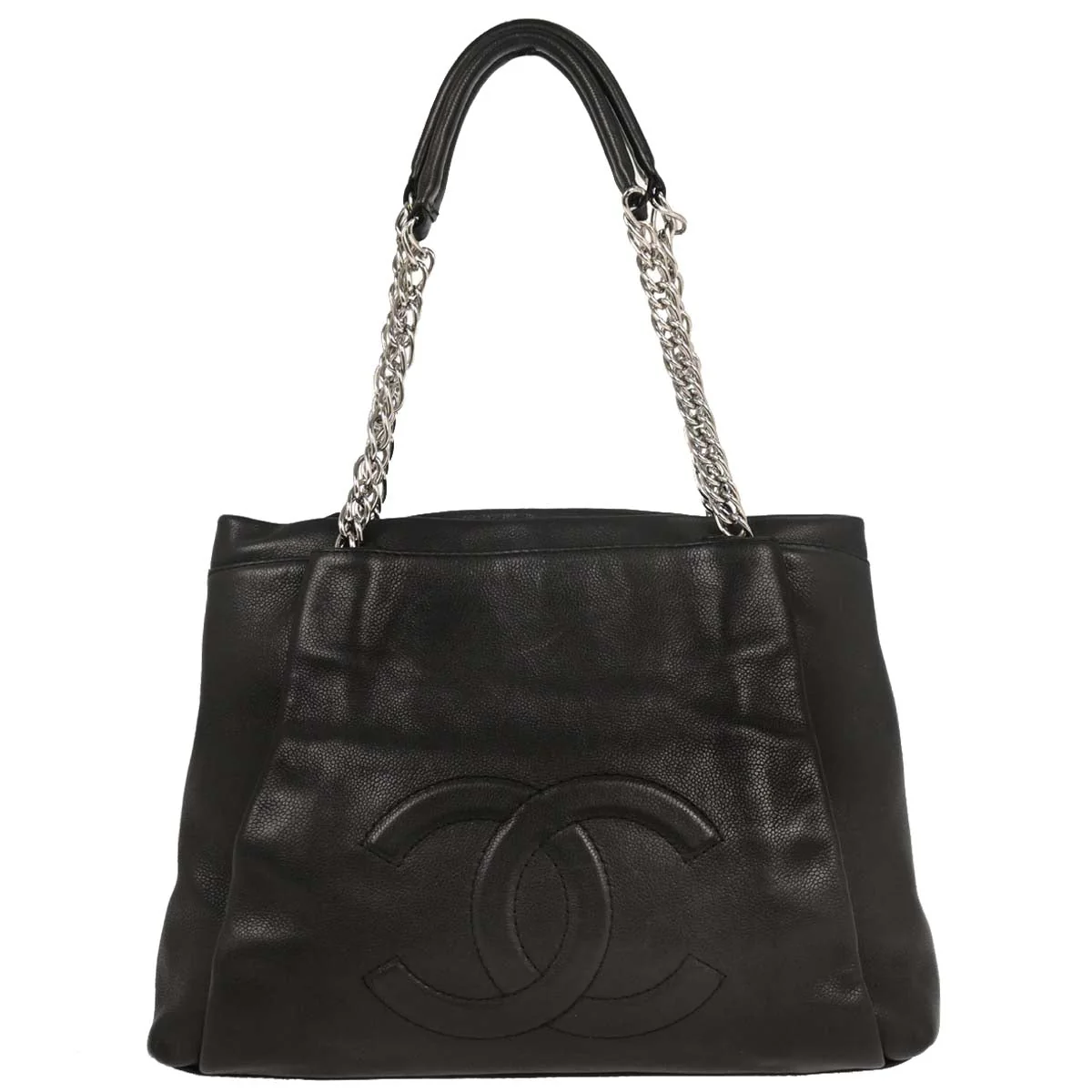 Chanel 2008-2009 Black Caviar Tote Handbag