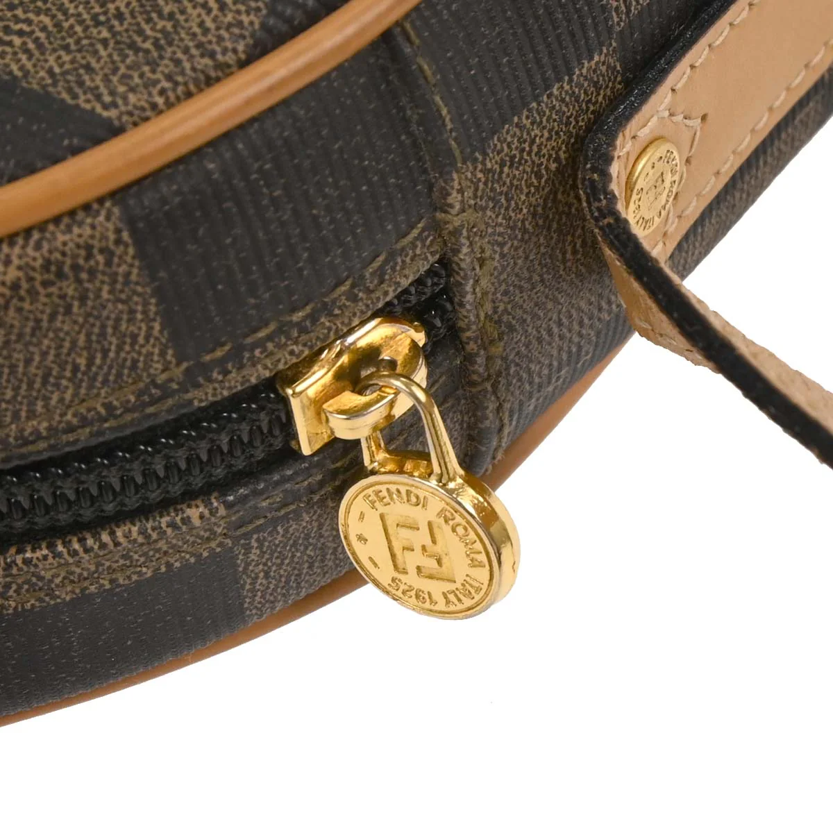 Fendi Brown Black Pequin Check Shoulder Bag - Image 7