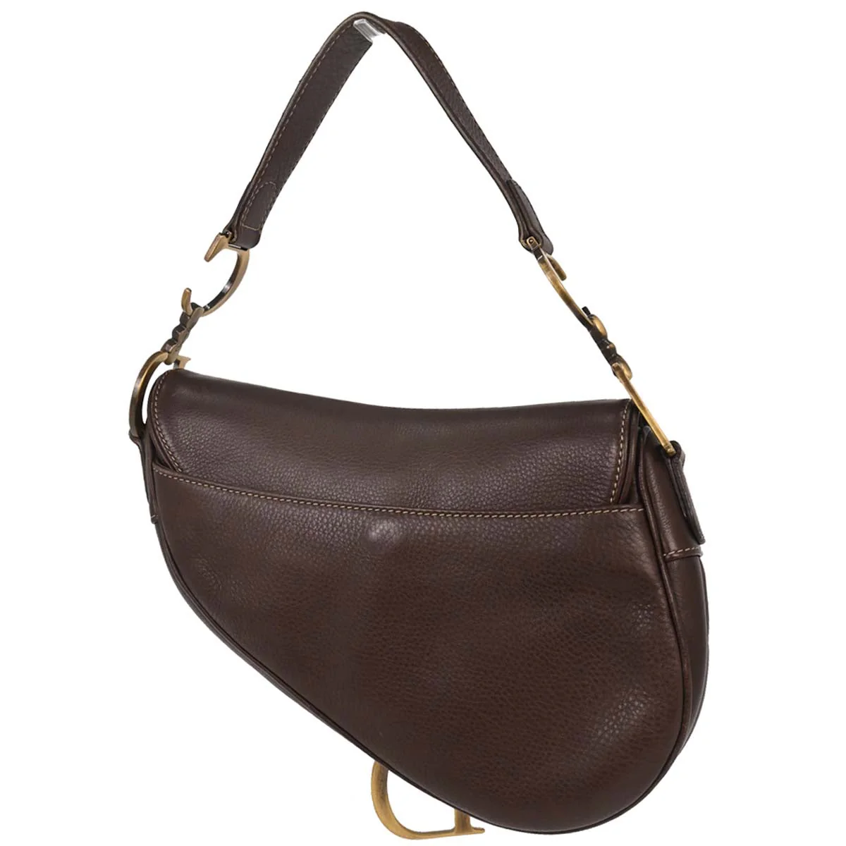 Christian Dior Brown Leather Saddle Handbag - Image 2