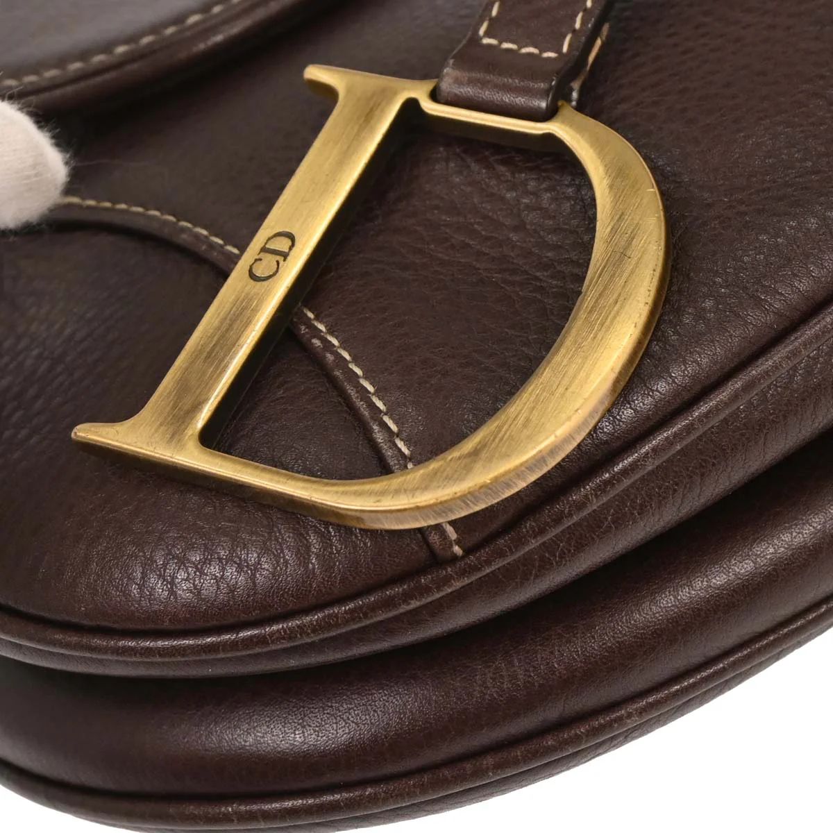 Christian Dior Brown Leather Saddle Handbag - Image 5