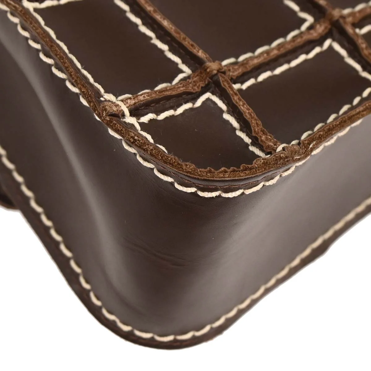 Chanel 2001-2003 Calfskin Wild Stitch Choco Bar Waffle Shoulder Bag - Image 5
