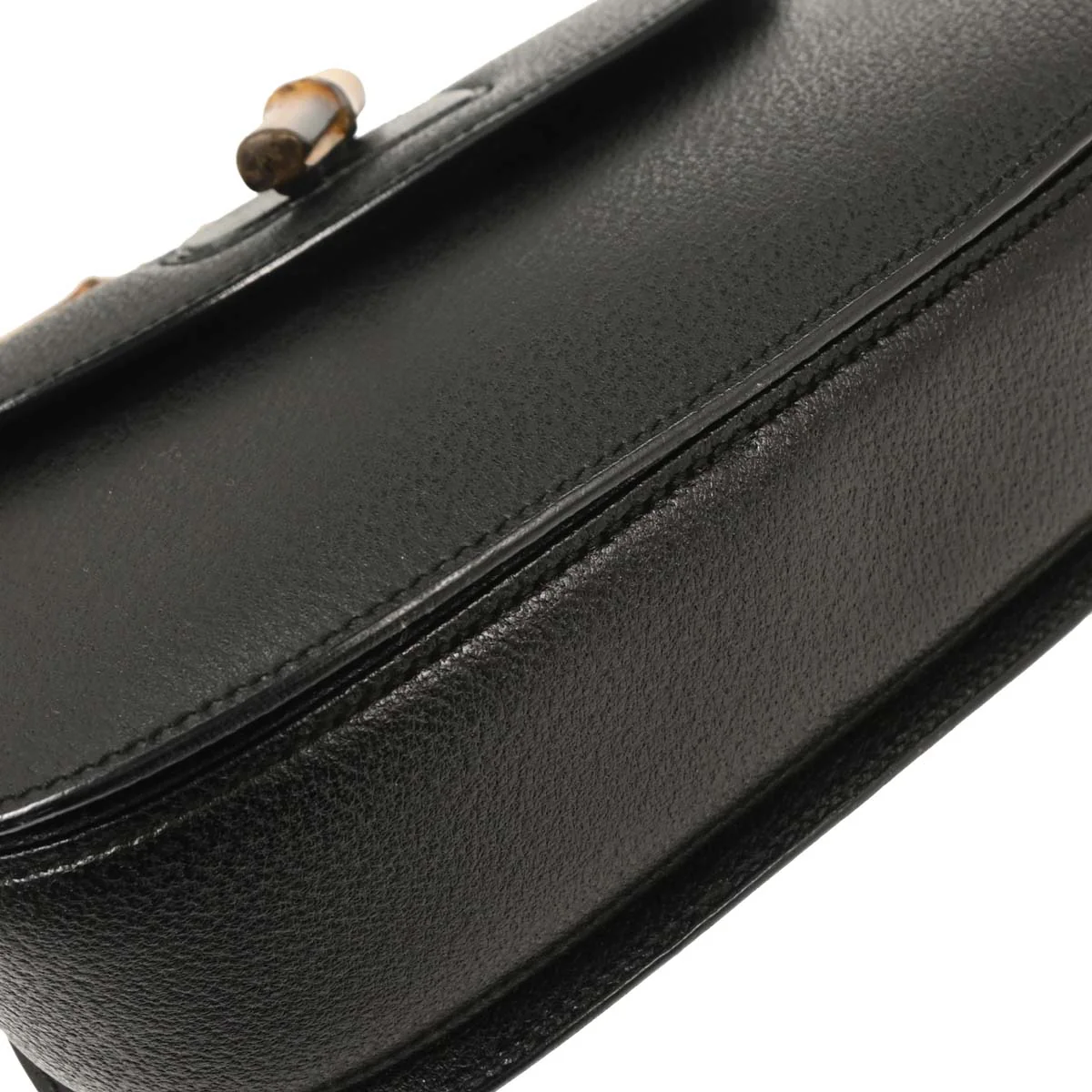 Gucci Black Pigskin Bamboo 2way Shoulder Handbag - Image 3
