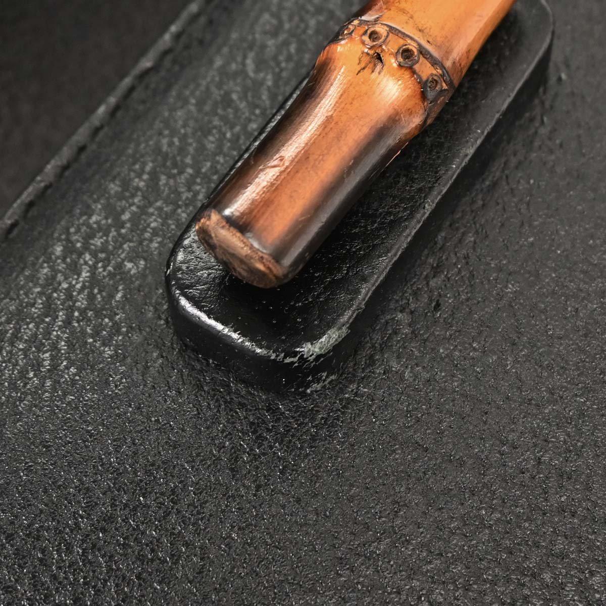 Gucci Black Pigskin Bamboo 2way Shoulder Handbag - Image 5