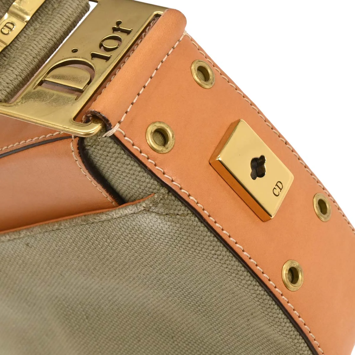 Christian Dior Green Beige Street Chic Columbus Shoulder Bag - Image 4