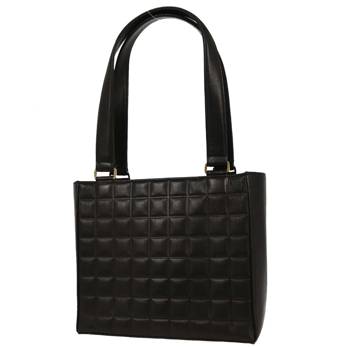 Chanel Black Lambskin Choco Bar Tote Shoulder Bag - Image 2