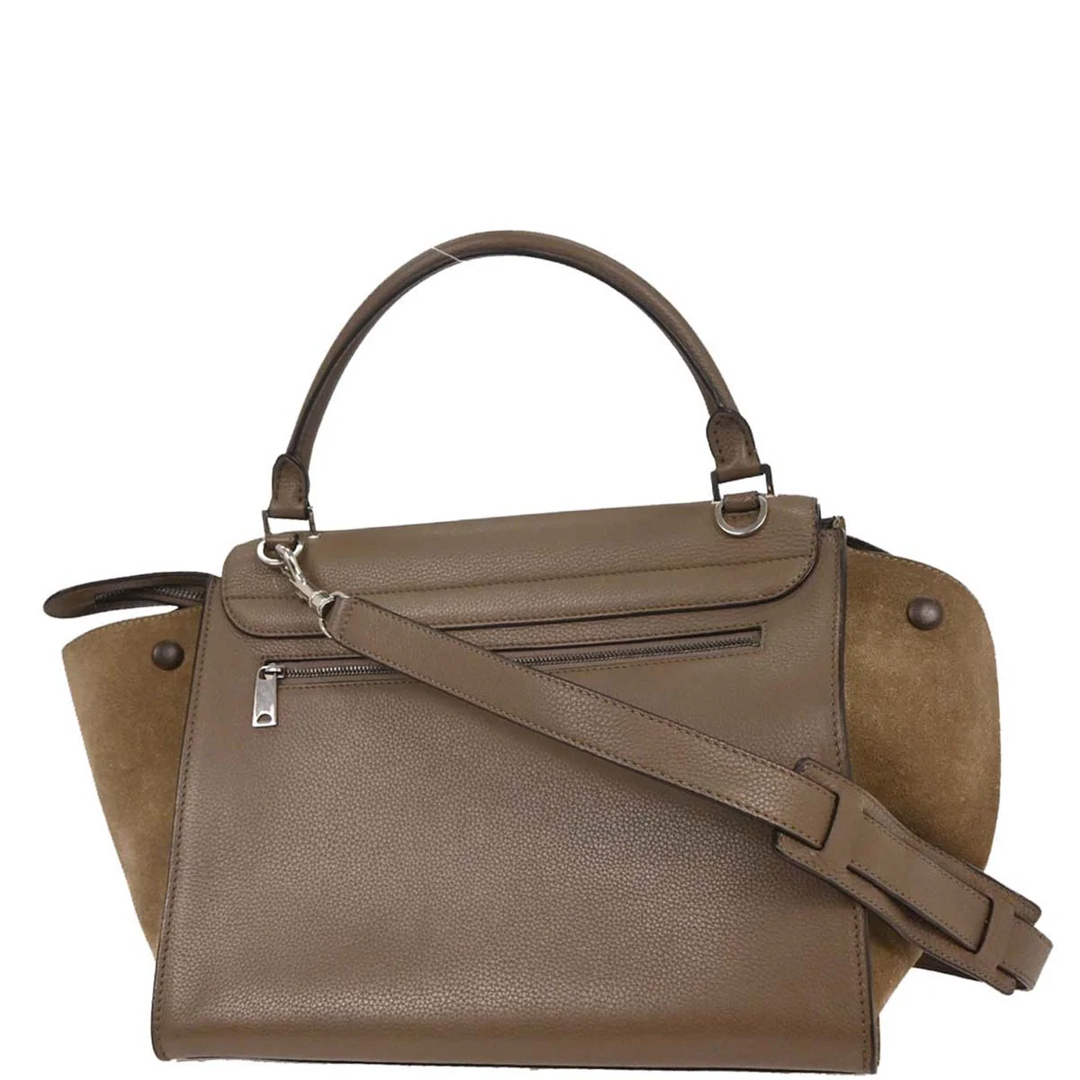 Celine Brown Leather Suede Trapeze 2way Shoulder Handbag - Image 2
