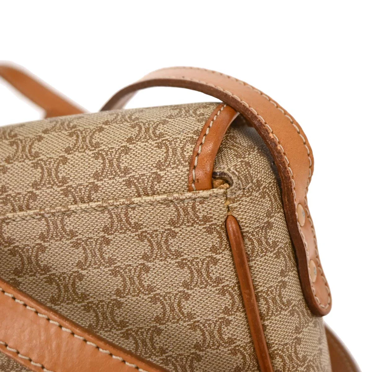Celine Beige PVC Macadam Shoulder Bag - Image 3
