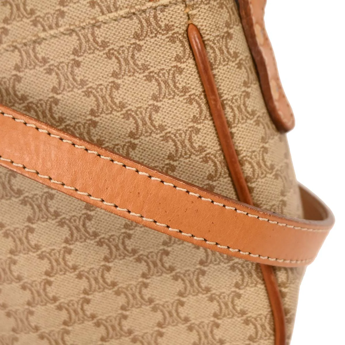 Celine Beige PVC Macadam Shoulder Bag - Image 4