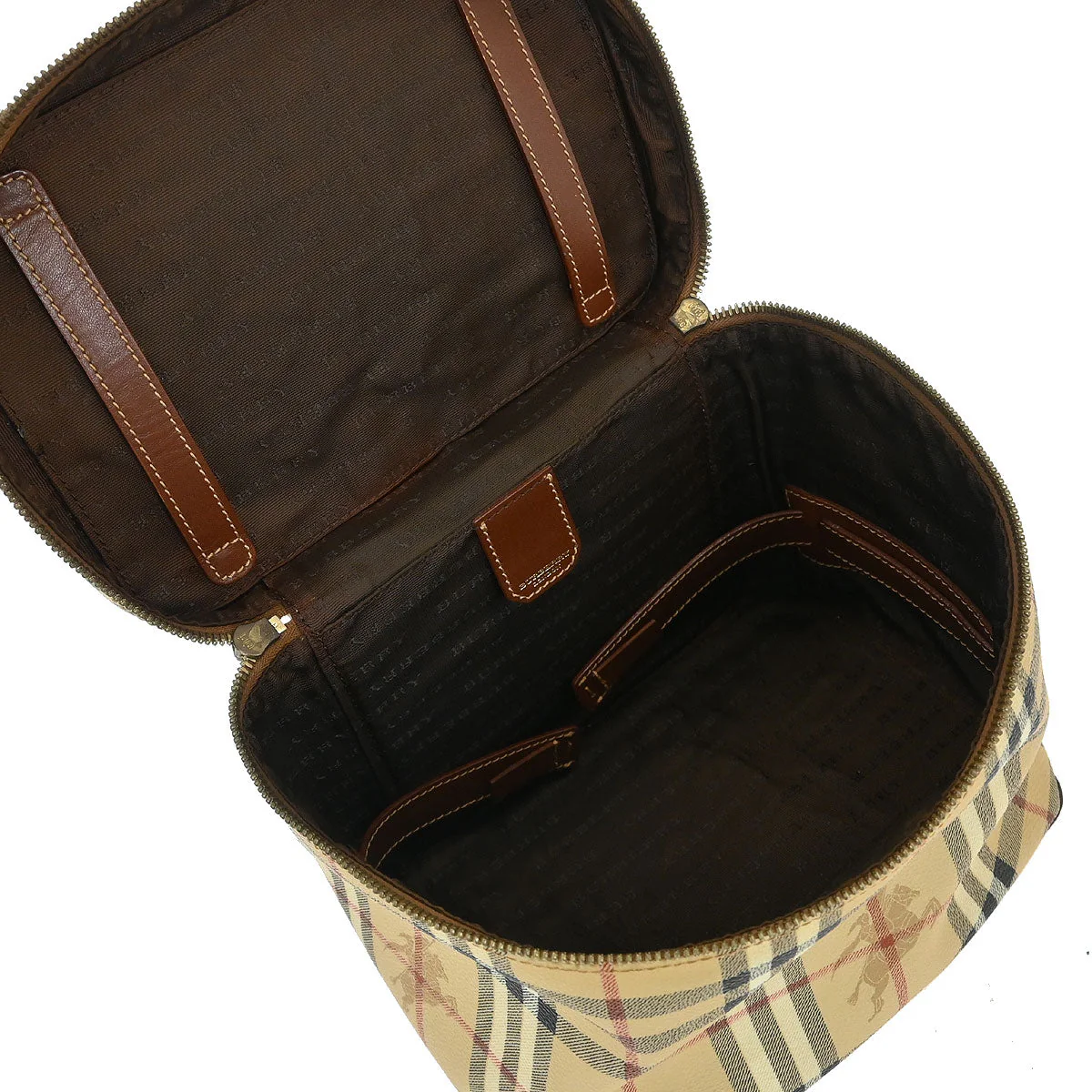 Burberry Beige Brown House Check Vanity Handbag - Image 8