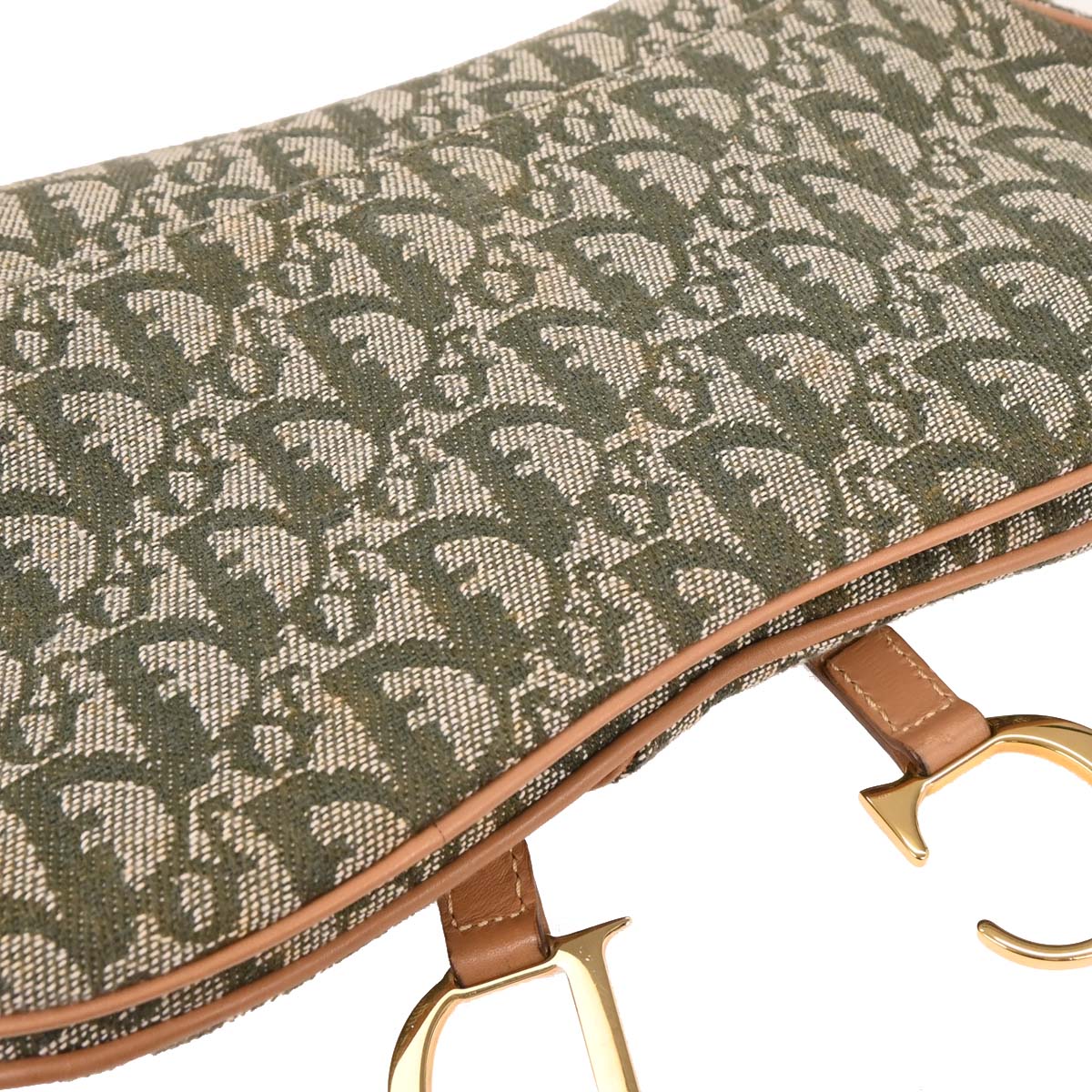 Christian Dior Green Trotter Double Saddle Handbag - Image 3