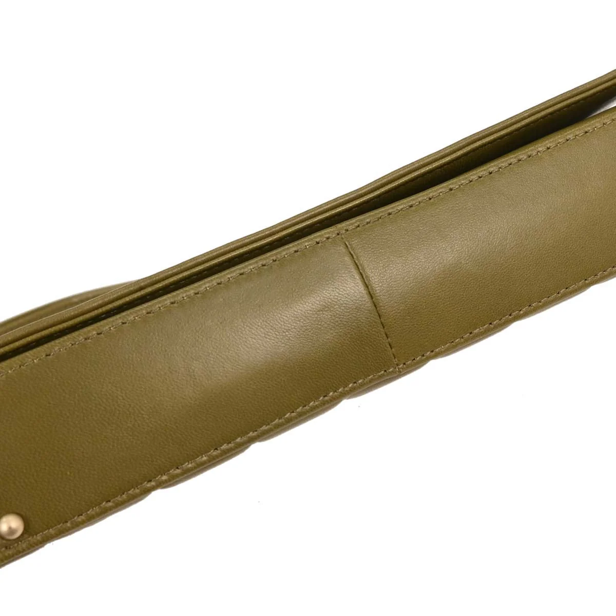 Chanel 2003-2004 Olive Lambskin Choco Bar Shoulder Bag - Image 5