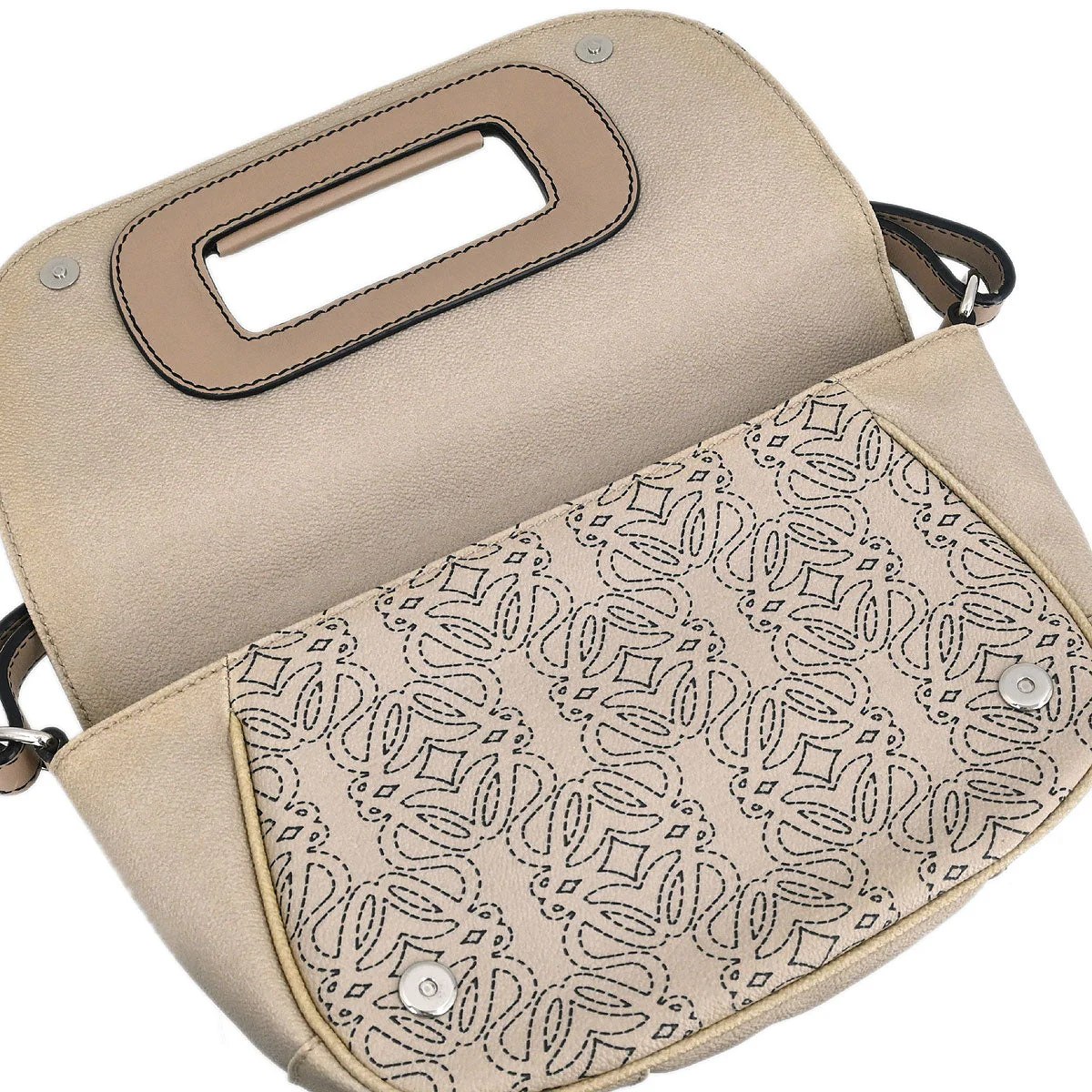 Loewe * Beige Leather Anagram Handbag - Image 8