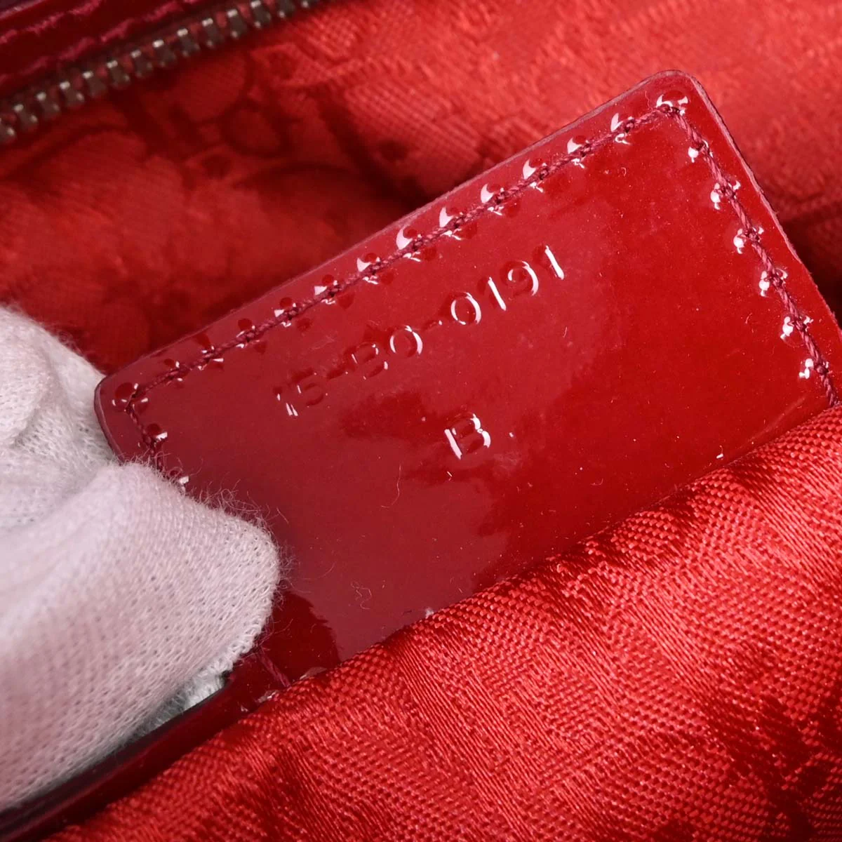 Christian Dior Red Patent Leather Large Lady Dior 2way Shoulder Handbag - Image 10