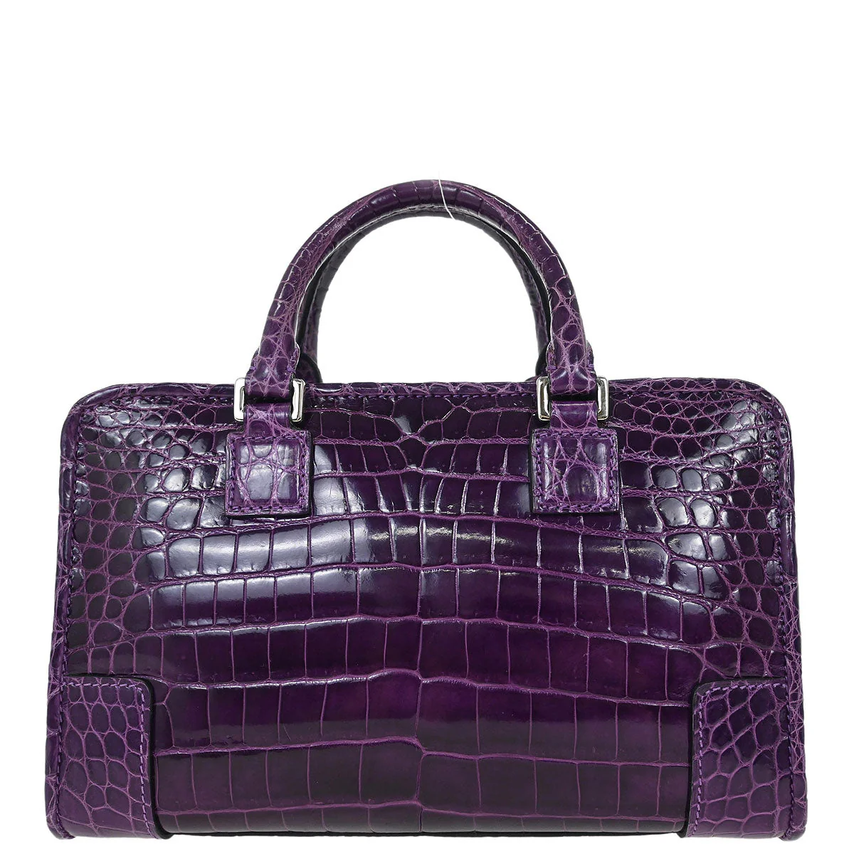 Loewe * Purple Crocodile Amazona 23 Handbag - Image 2
