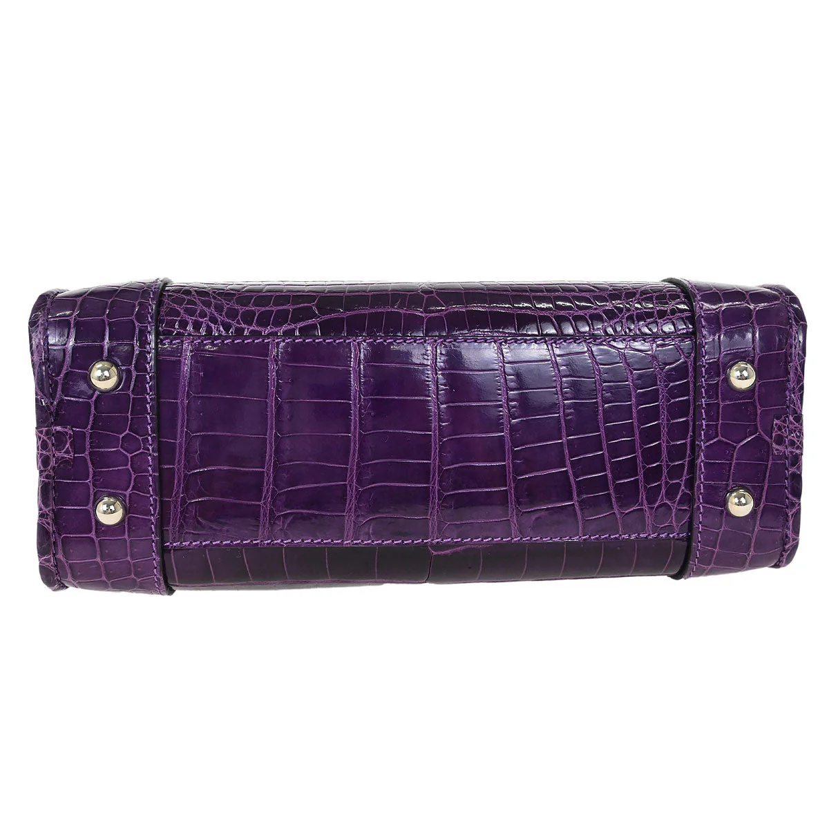 Loewe * Purple Crocodile Amazona 23 Handbag - Image 3