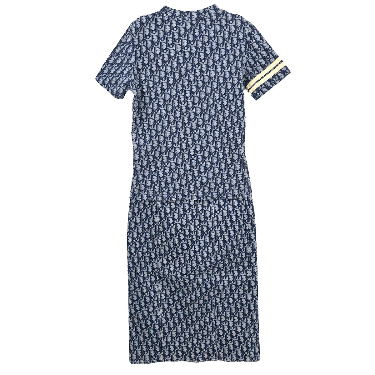 Christian Dior 2002 Setup Suit Top Skirt Navy #36 - Image 2