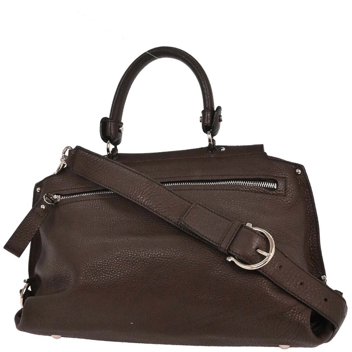 Salvatore Ferragamo Brown Gancini 2way Shoulder Handbag - Image 2