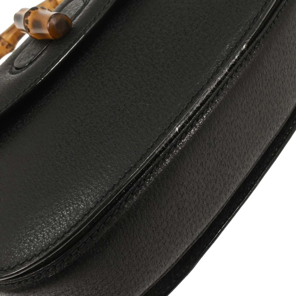 Gucci Black Pigskin Bamboo 2way Shoulder Handbag - Image 3