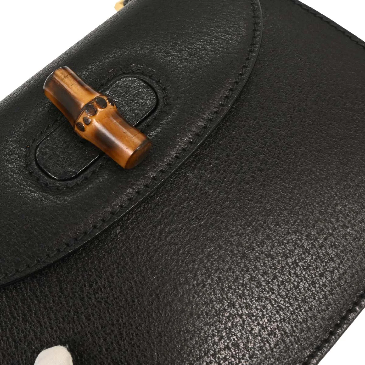 Gucci Black Pigskin Bamboo 2way Shoulder Handbag - Image 4