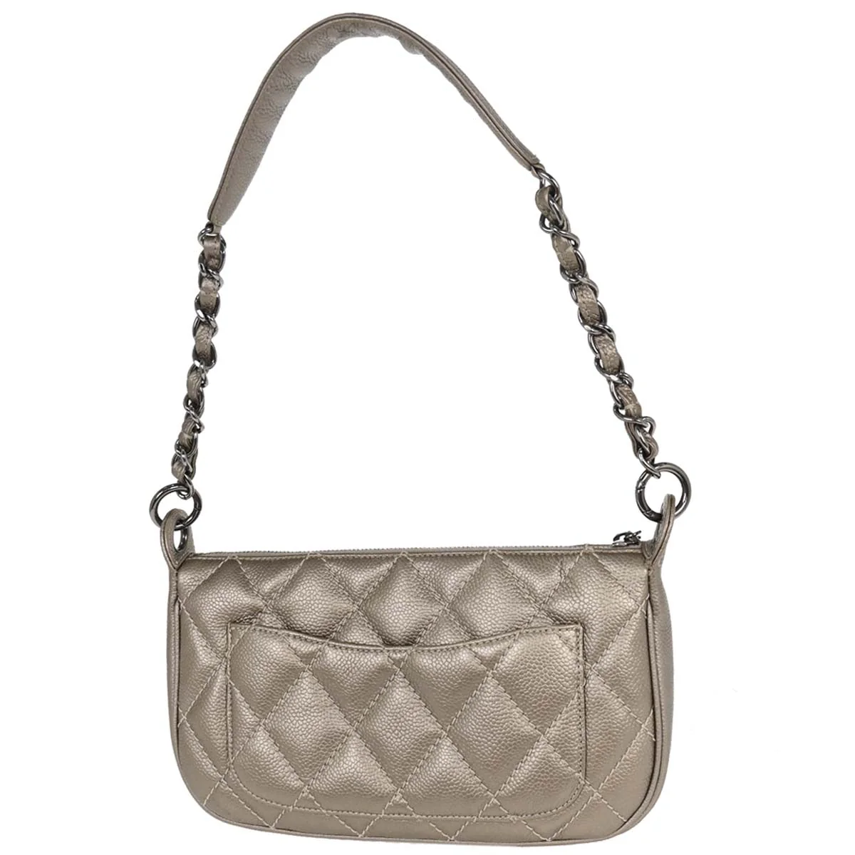 Chanel 2004-2005 Silver Caviar Fringe Handbag - Image 2