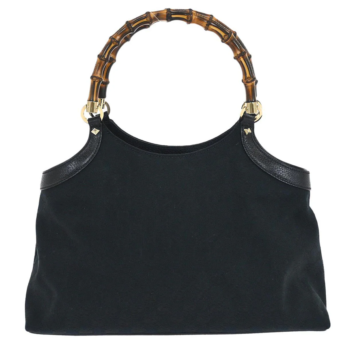 Gucci Black Bamboo GG Tote Bag