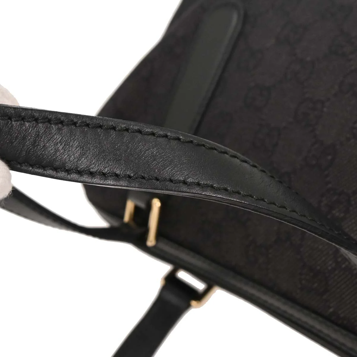 Gucci Black Canvas GG Handbag - Image 5