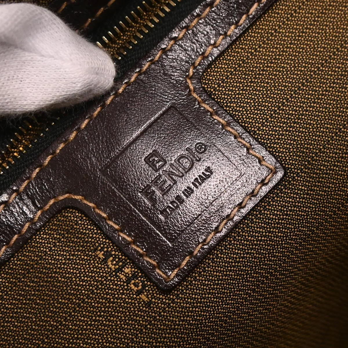 Fendi Brown Canvas Zucca Handbag - Image 8