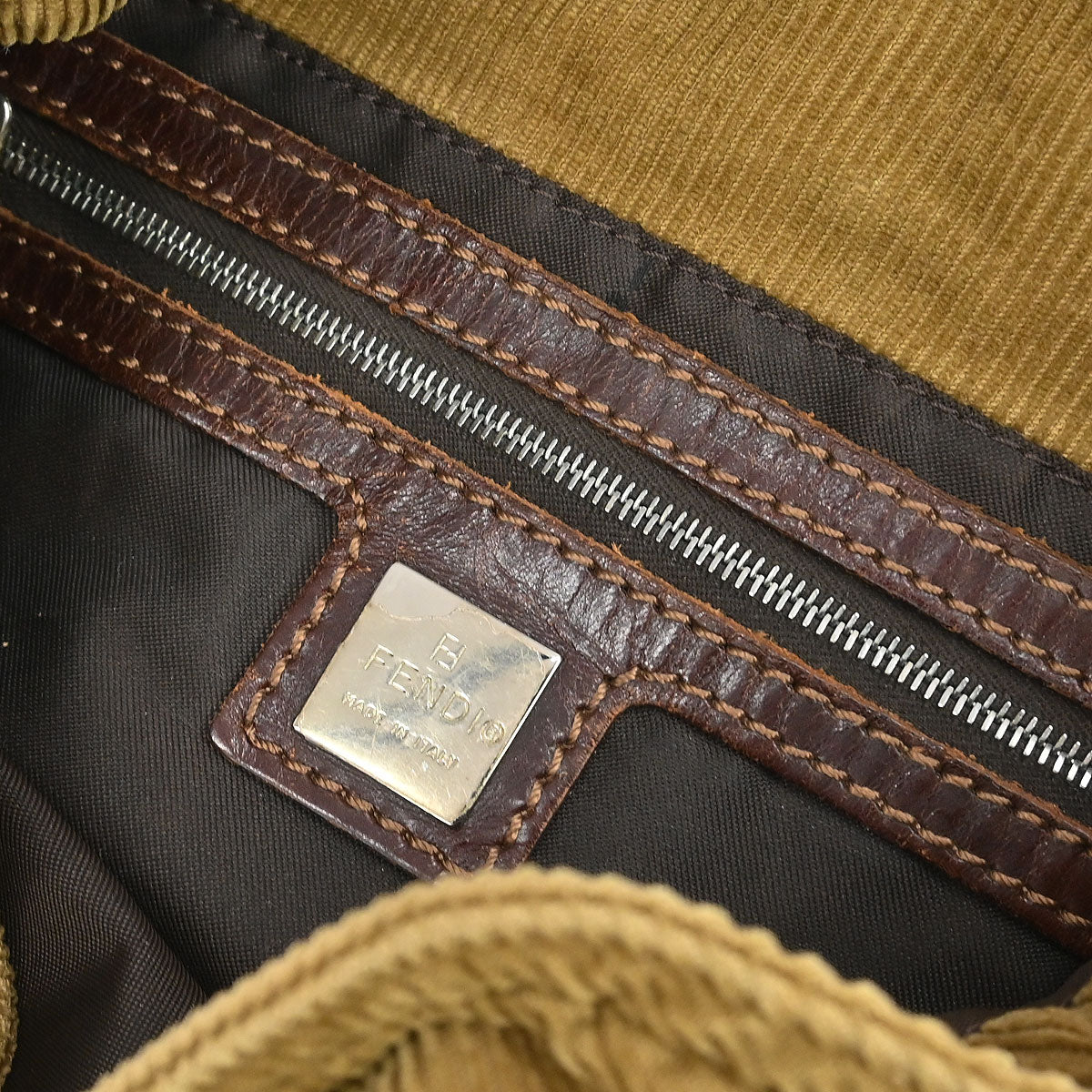 Fendi Brown Cotton Handbag - Image 11